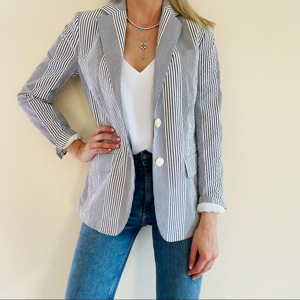 New Ralph Lauren Seersucker Cotton Sartorial Blazer jacket
